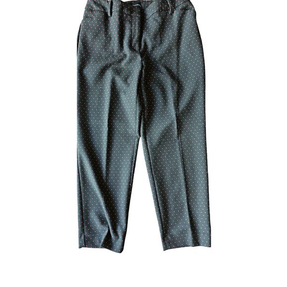 Talbots Black With Red Polka Dots High‎ Waist Tailored Ankle Pants 14W Petite - Picture 1 of 5